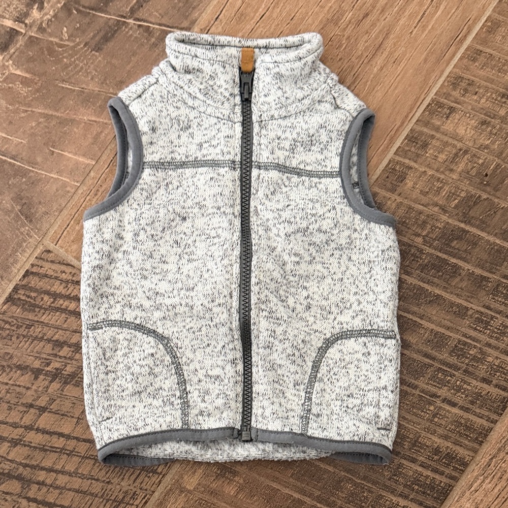 18 Month Carter's Gray Marled Knit Zip Vest